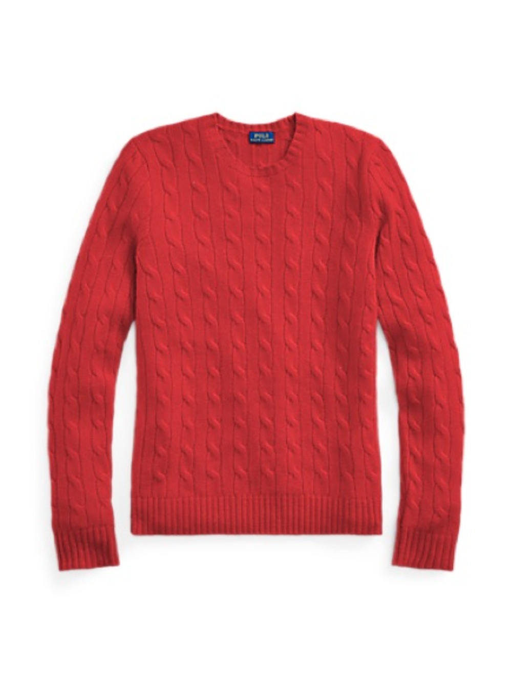 Ralph Lauren Red Cable-Knit Crewneck Sweater